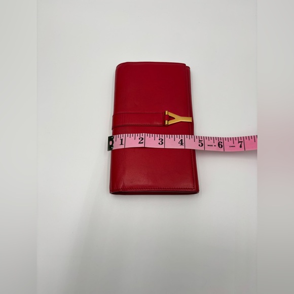 ❤️ Saint Laurent Classic Red Y Ligne Clutch Bag Wallet A210E7M8E - Picture 5 of 14